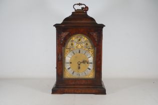 19th Century Mahogany Table Top Bracket Clock - 18" Tall - Working Chiming Sound