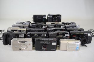 21 Olympus Compact Cameras job lot including a MJU 3