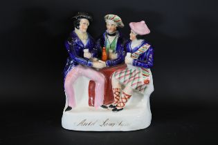 Auld Lang Syne Figurine Three Figures Seated Table Ale Jug Features A Porcelain Adorned Gold