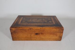 Late 19th / Early 20th Century Chinese Wooden Box with Marquetry Inlay