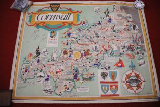 British Railways (western Region) Original Map Of Cornwall