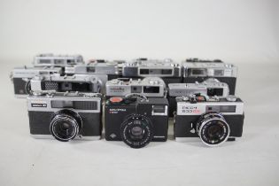 14 Vintage Film Cameras To Include Ricoh 500 Gx And Others.