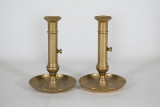 Pair Of Brass, Possibly Georgian, Ejector Candlesticks.