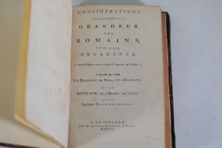 Leather Bound Book: Considerations on the Causes of the Greatness of the Romans and their Decline