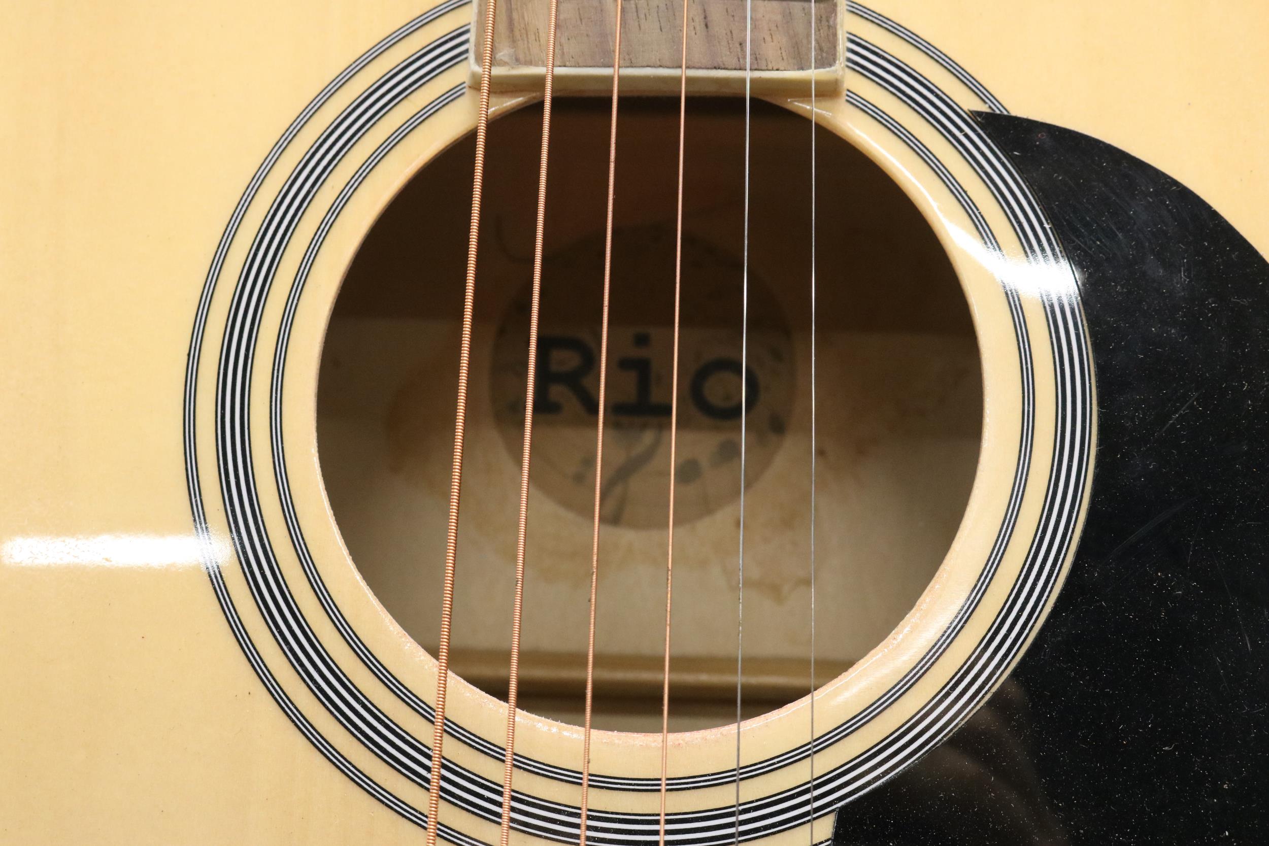 Rio Acoustic Guitar Natural Finish Ideal Beginners - Image 3 of 9