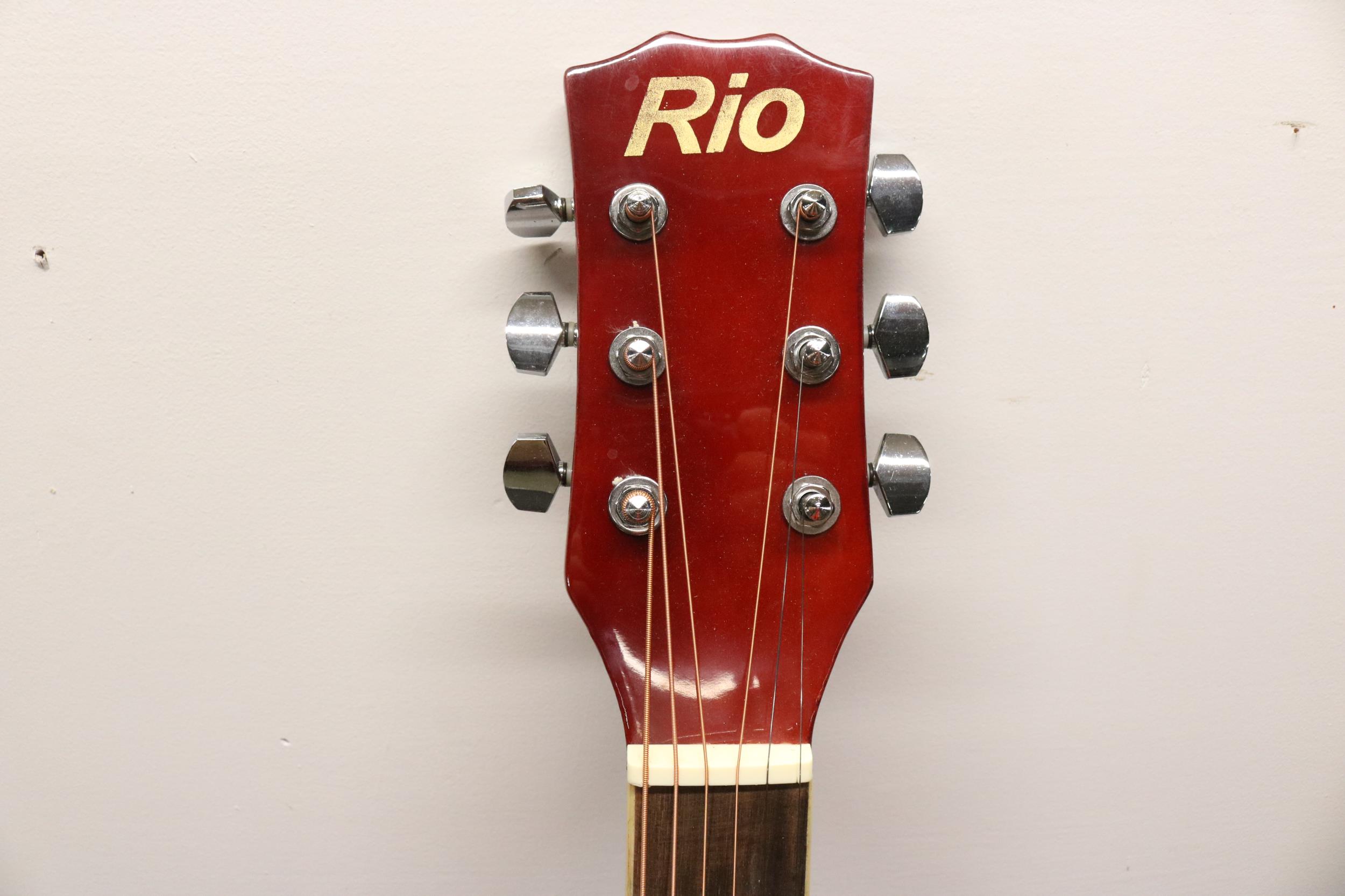 Rio Acoustic Guitar Natural Finish Ideal Beginners - Image 4 of 9