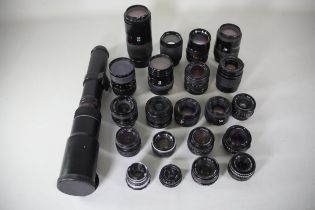 Collection 22 Camera Lenses 1 Marep 500m Fungus Present 2 Minolta Af Zoom 70 210mm Clear 3 Tamron