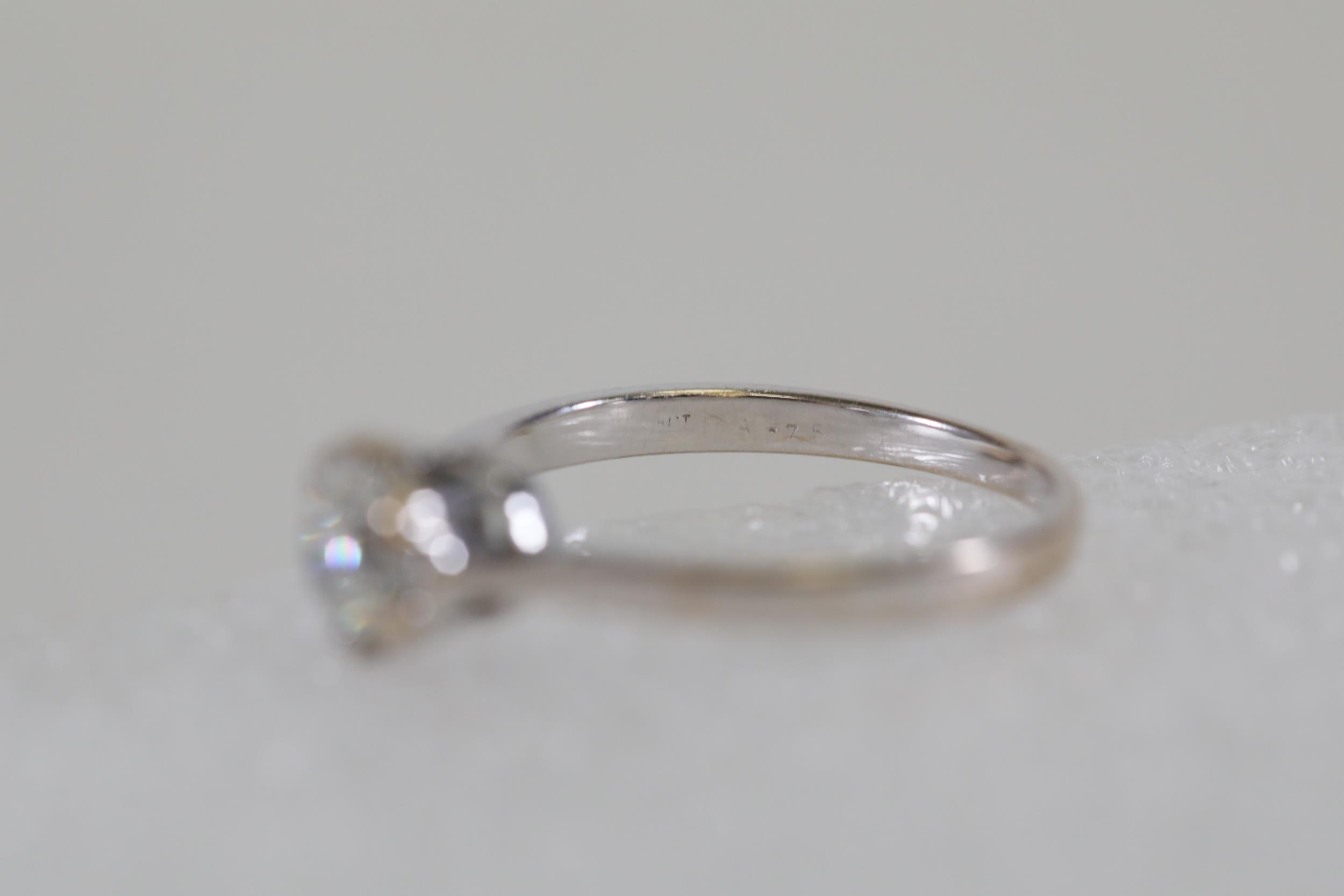 18ct White Gold Single Stone Diamond Ring 0 75ct Weight Shank 2mm Finger Size L 2 7g Total - Image 8 of 8