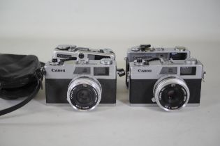 Canon Film Cameras Demi Ee17 and 3x Datematic Canonet 28