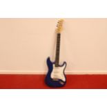 Electric Guitar Blue Stamped Kcc Stratocaster Style Untested