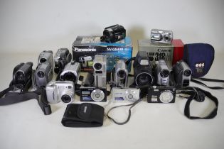 Large Box Various Untested Video Cameras Sony Handycam Dcr Hc19e Pal Jvc Gr D340ek D250ek Samsung