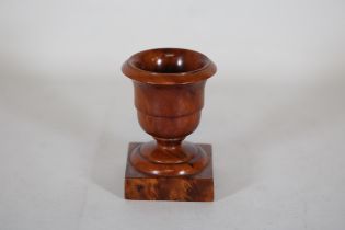 A Burr Walnut Vase of squat form 13cm high