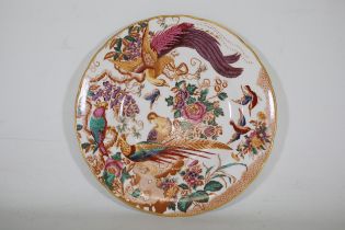 Royal Crown Derby Olde Avesbury Plate C1950s Birds Paradise Peacocks Trailing Feathers Gold