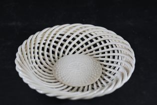 Woven Basket Bowl Makers Mark Height 4 5cm Diameter 20