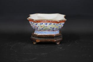 Chinese Rice Bowl Dragons Birds Paradise Painted 6 X 5 3 A C19th Hand Measures Inches Diameter