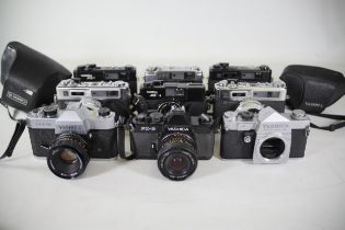 Vintage Yashica Cameras Mf 1 Tl Electro Reflex 35 J 3x 35's Damaged Lens 2 Alloy Color Black Fx 3