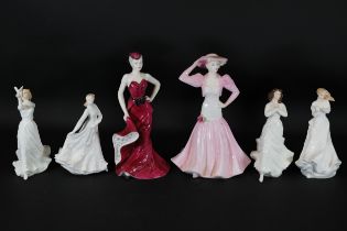Collection Of Ornaments, Ladies In Dress, Includes Royal Doulton And Coalport