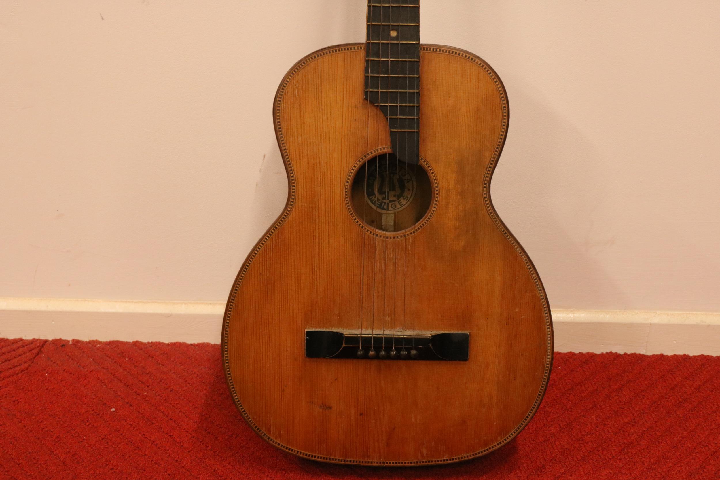 Melodija Menges Vintage Parlour Acoustic Guitar - Image 2 of 8