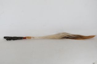 Vintage Hand Carved Tribal Fly Swatter American Origin 27 Length