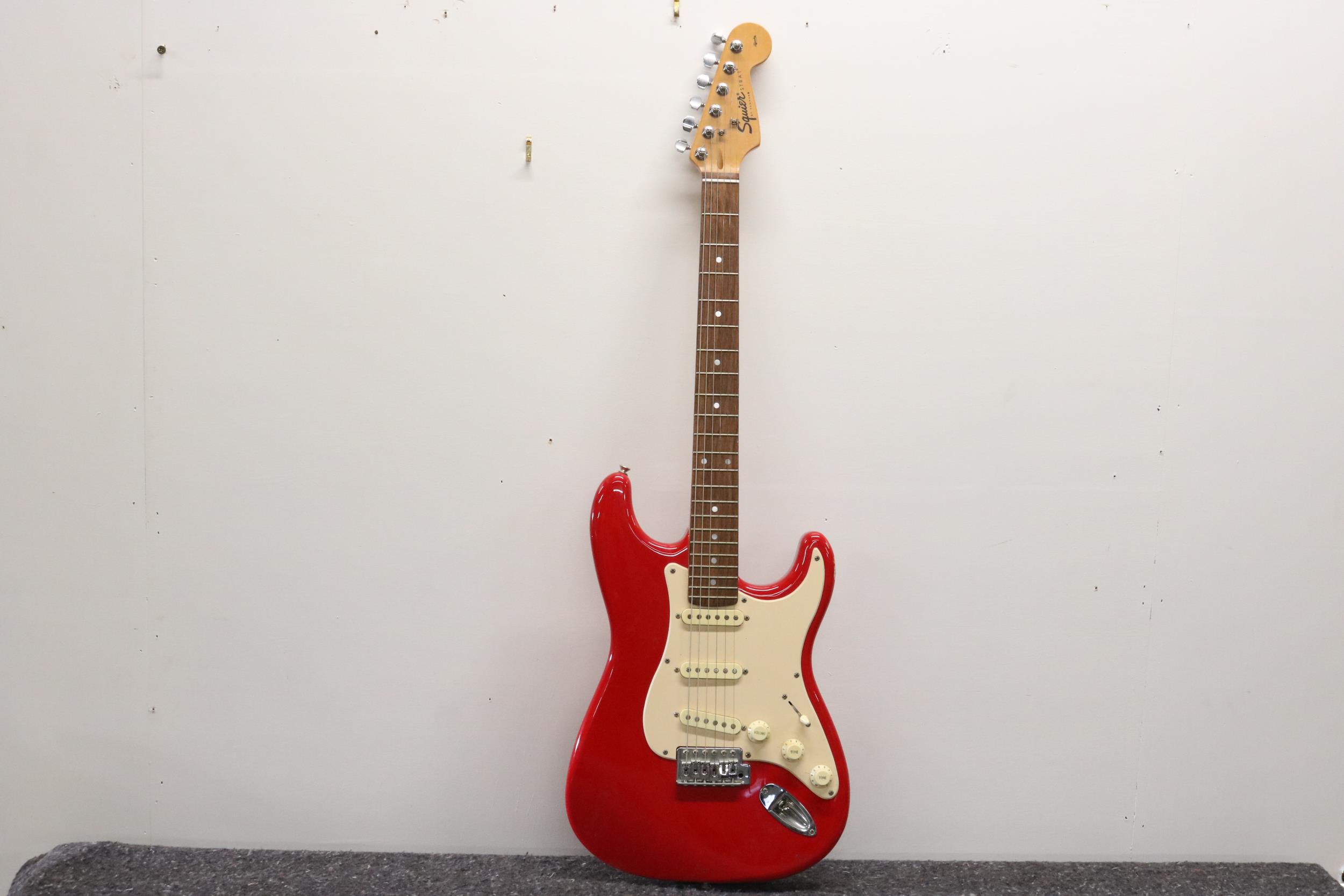 Squire Strat by Fender Red Electric Guitar - Untested.