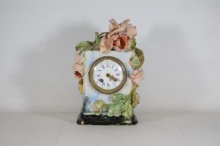 19th Century French Barbotine Majolica Clock 6325 Mechanism Possibly Jean Pointu A Made Minor