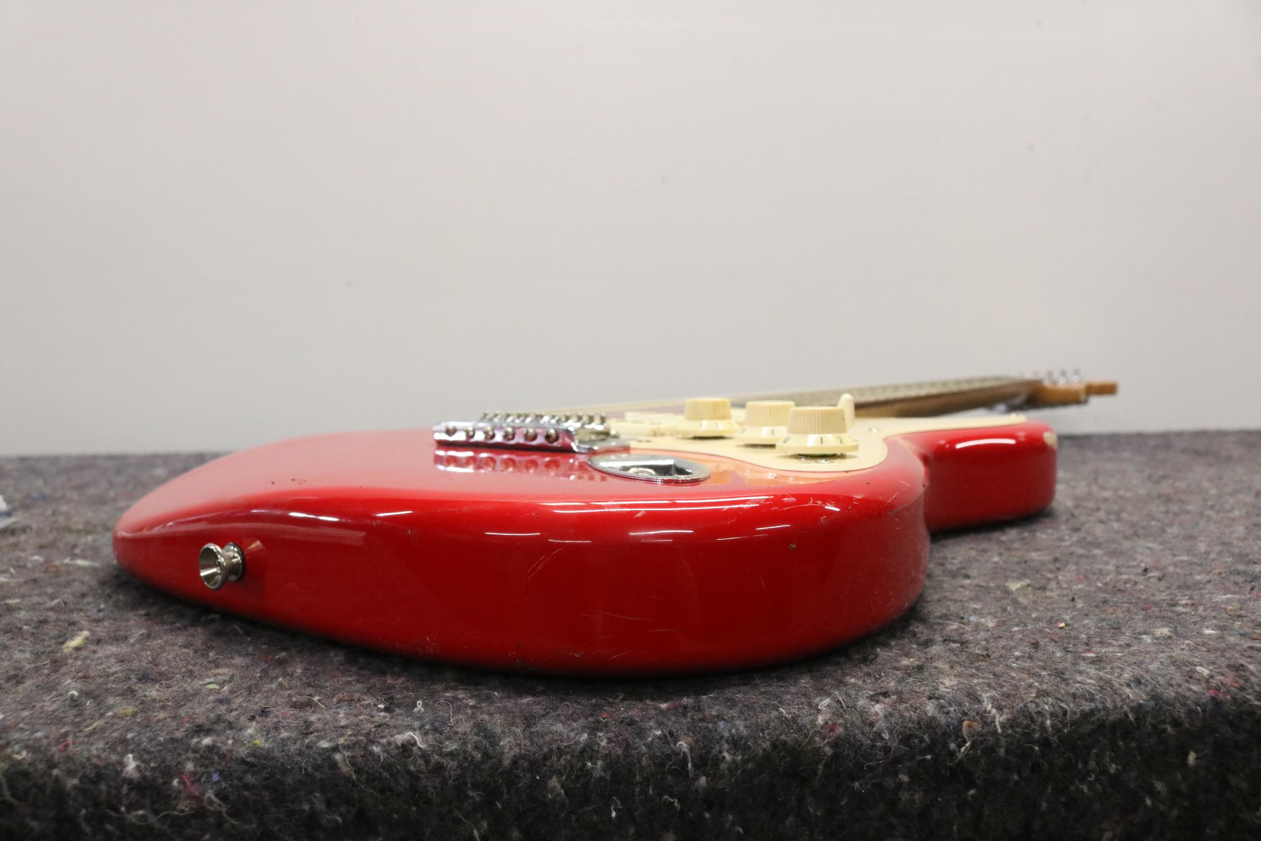 Squire Strat by Fender Red Electric Guitar - Untested. - Image 9 of 10