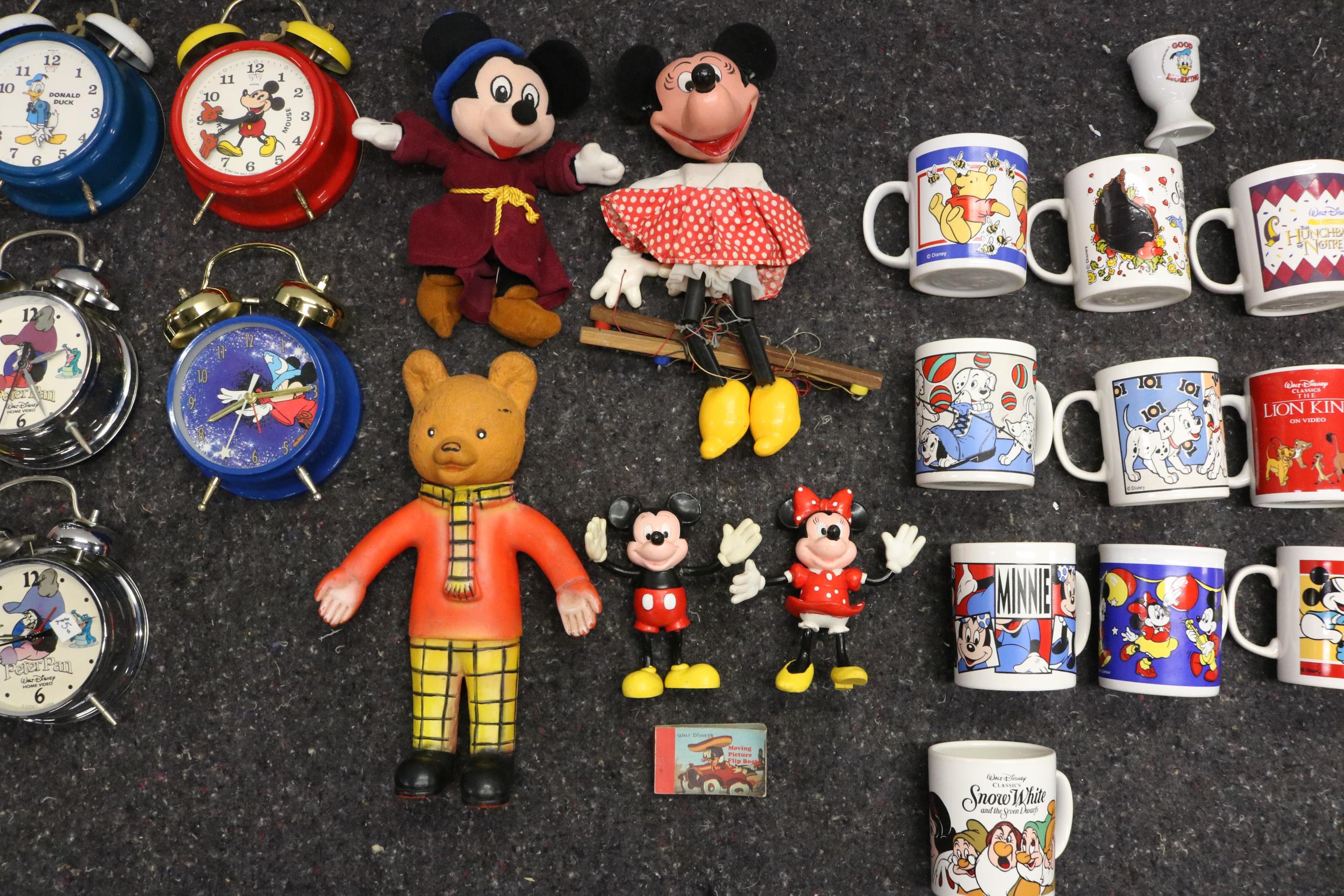 Large Collection Of Items Relating To Disney, Including 8 Vintage Alarm Clocks - Image 3 of 5