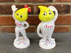 Cast Iron Esso Andy and Abby Slick Figures