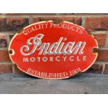 Indian Motorcycles Oval Enamel Sign&nbsp;