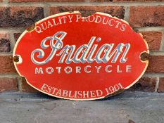 Indian Motorcycles Oval Enamel Sign&nbsp;