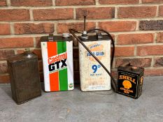 Three Oil Cans and Shell Car Care Kit Can (4)