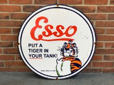 Esso “Put a Tiger in Your Tank” Circular Enamel Sign