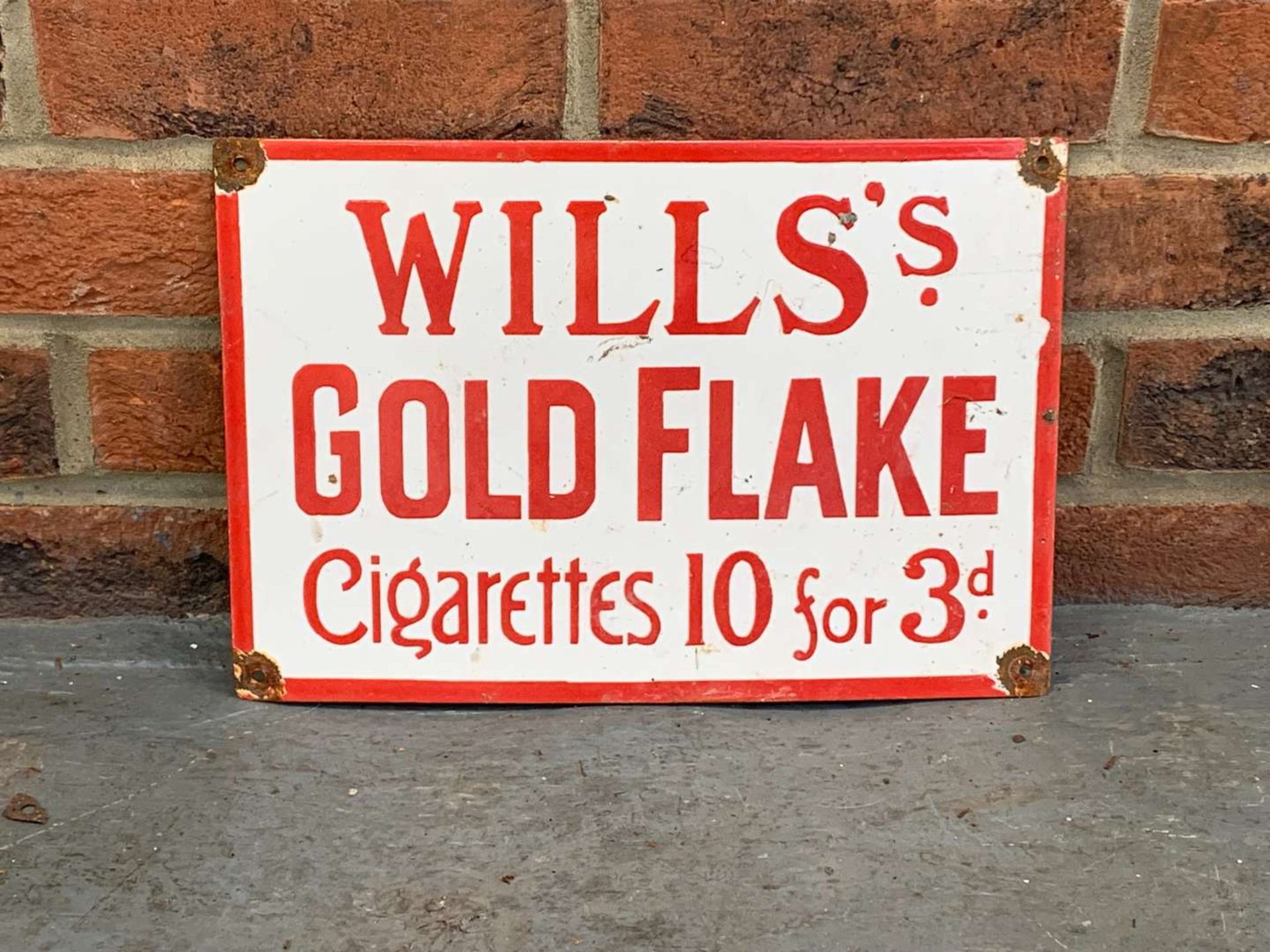 Wills Gold Flake Cigarette Enamel Sign