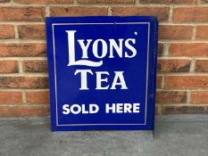 Lyons Tea Sold Here Made Flange Sign