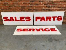 Large Perspex Parts/Sales ans Service Sign