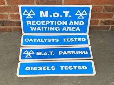 Four Plastic MOT Signs