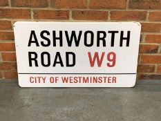Ashworth Road W9 Enamel Road Sign