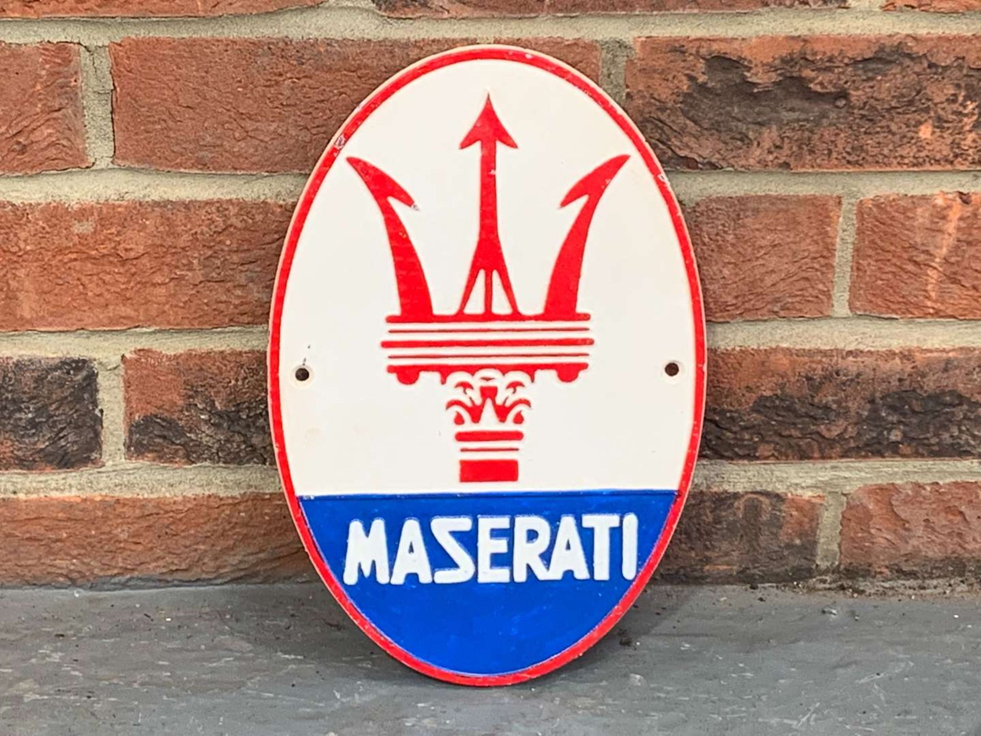 Maserati Cast Iron Emblem Sign