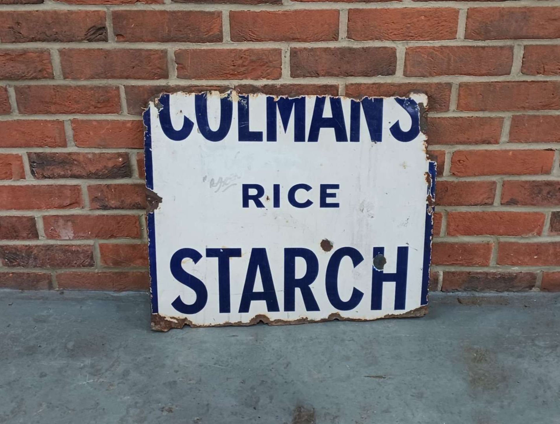 Colmans Rice Starch Enamel Sign a/f