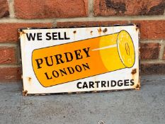 We Sell Purdey Cartridges Enamel Sign