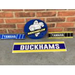 Four Modern Metal Signs, Yamaha, Michelin and Duckhams (4)