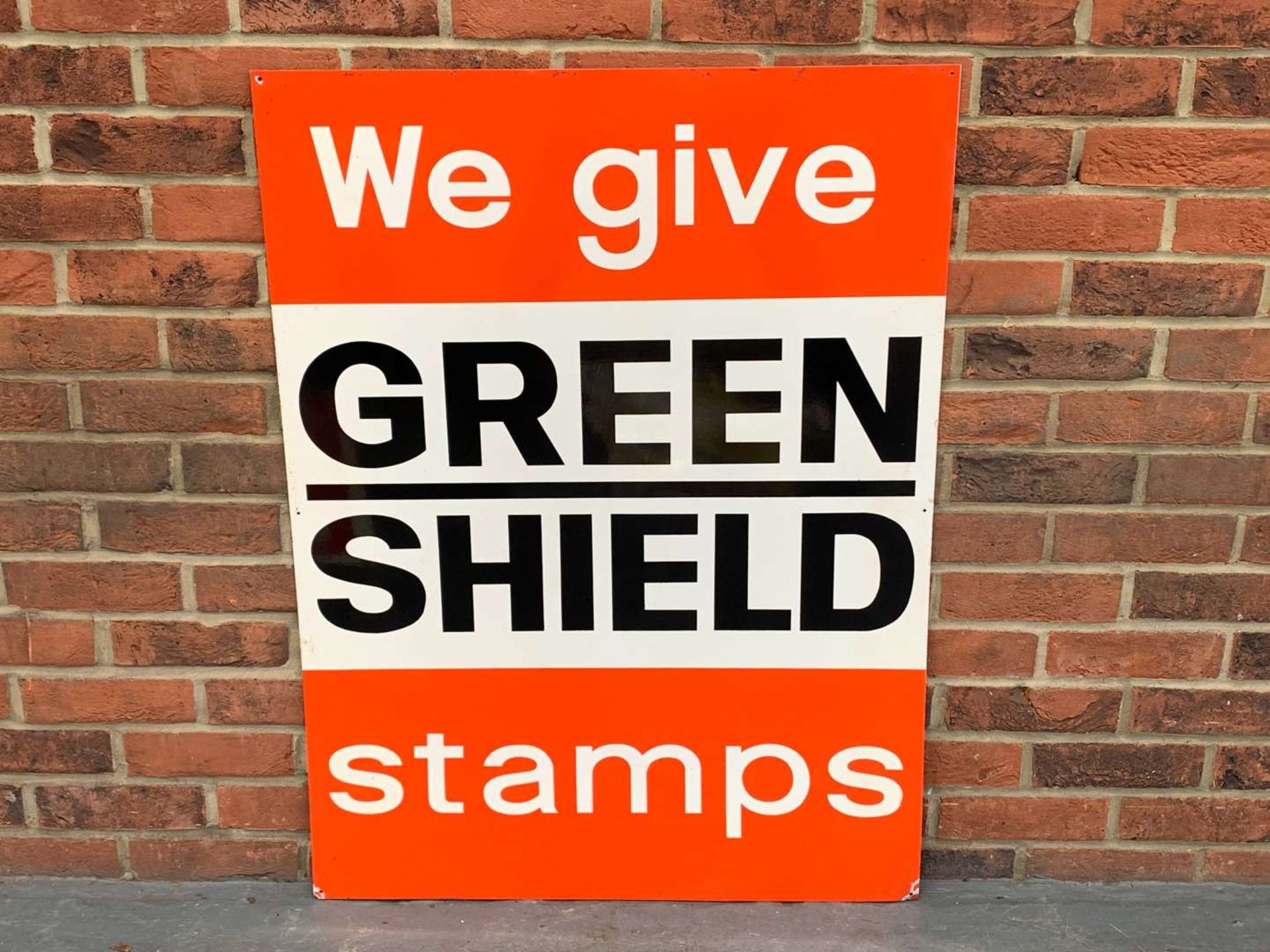 Original Aluminium “We Give Green Shield Stamps” Sign