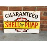 Shell From The Pump Enamel Flange Sign