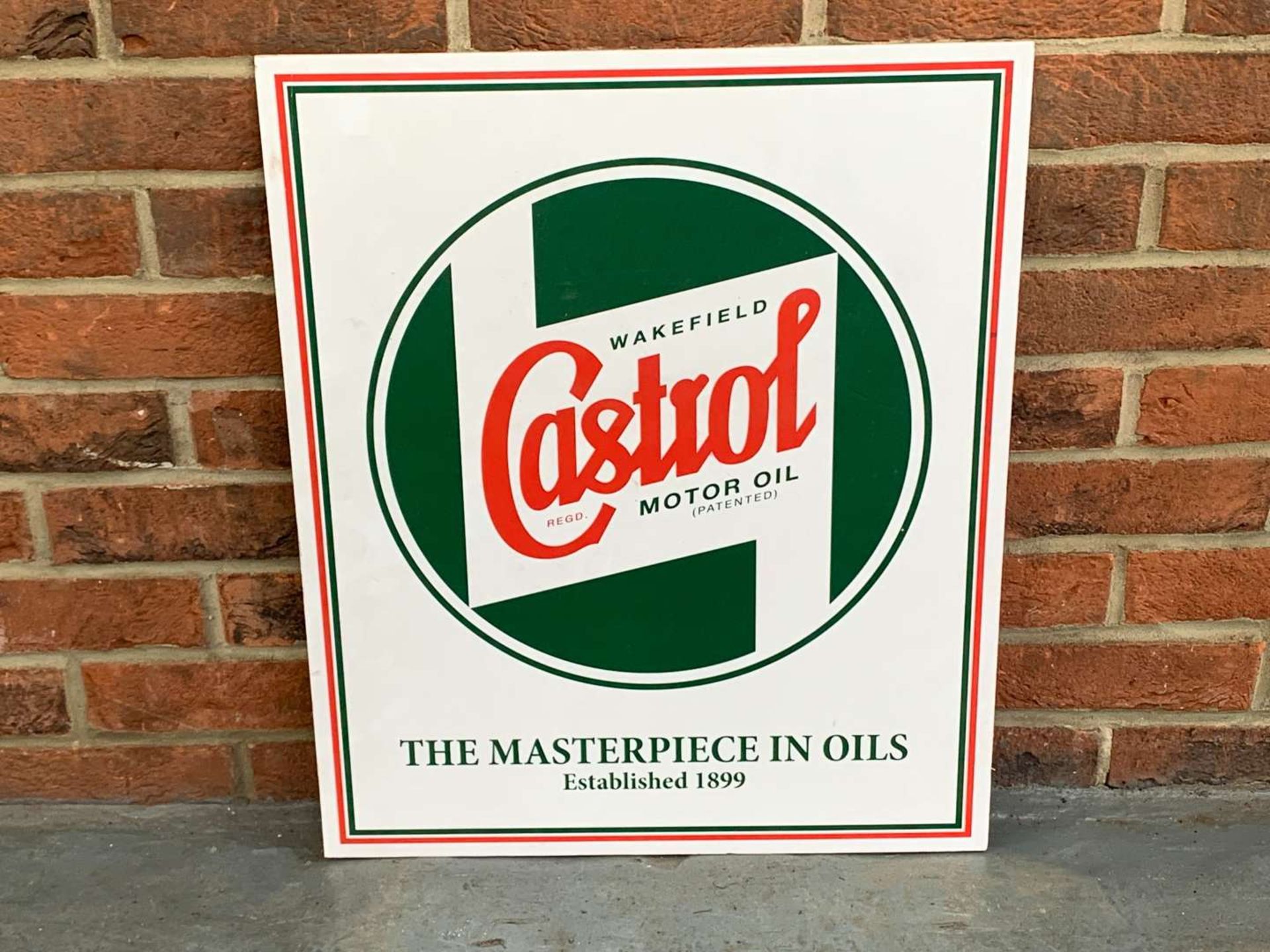 Castrol Wakefield “The Masterpiece In Oils” Sign On Board