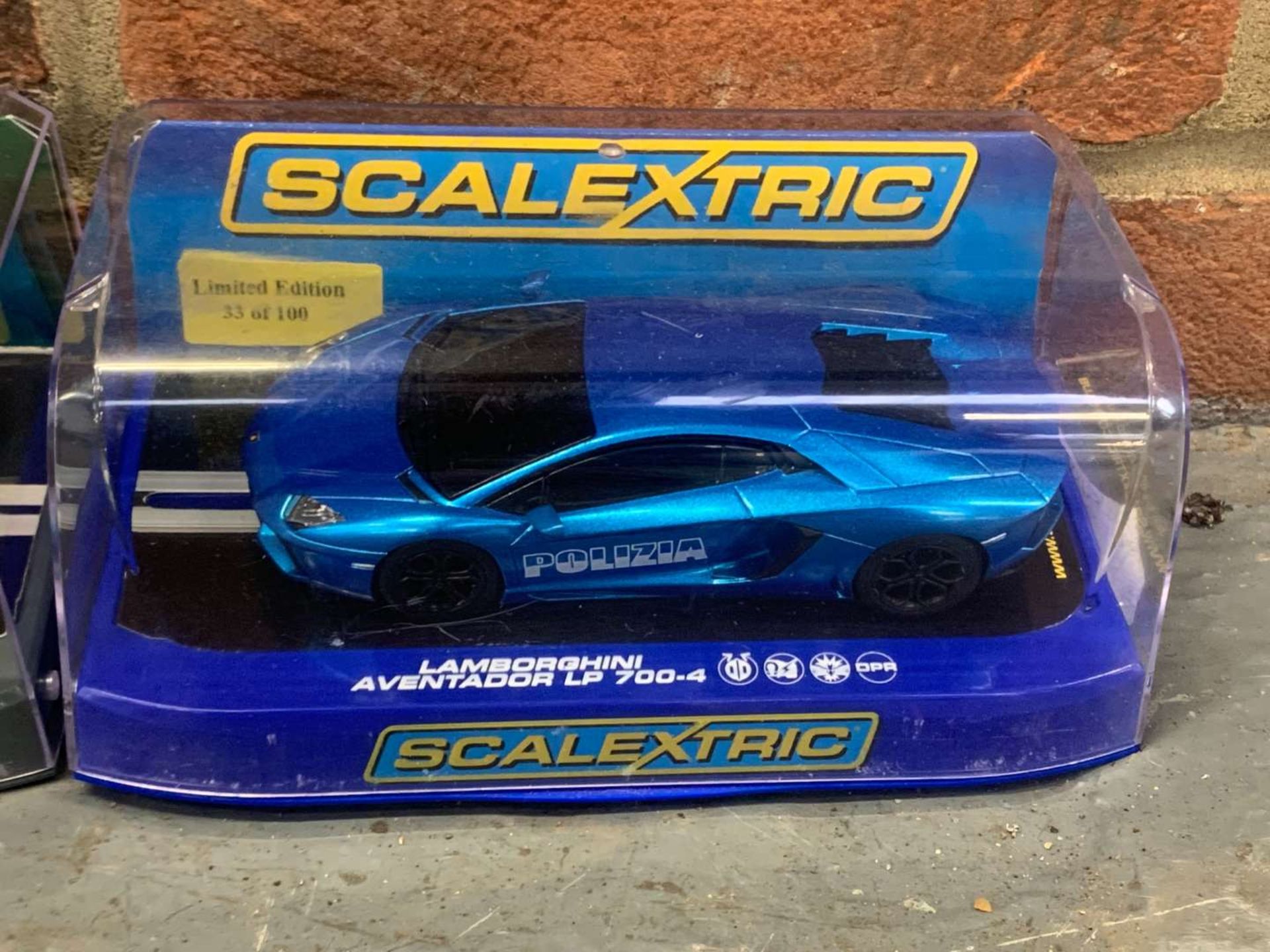 Boxed Scalextric Ford Sierra RS500 and Lamborghini Aventador Cars - Image 2 of 3
