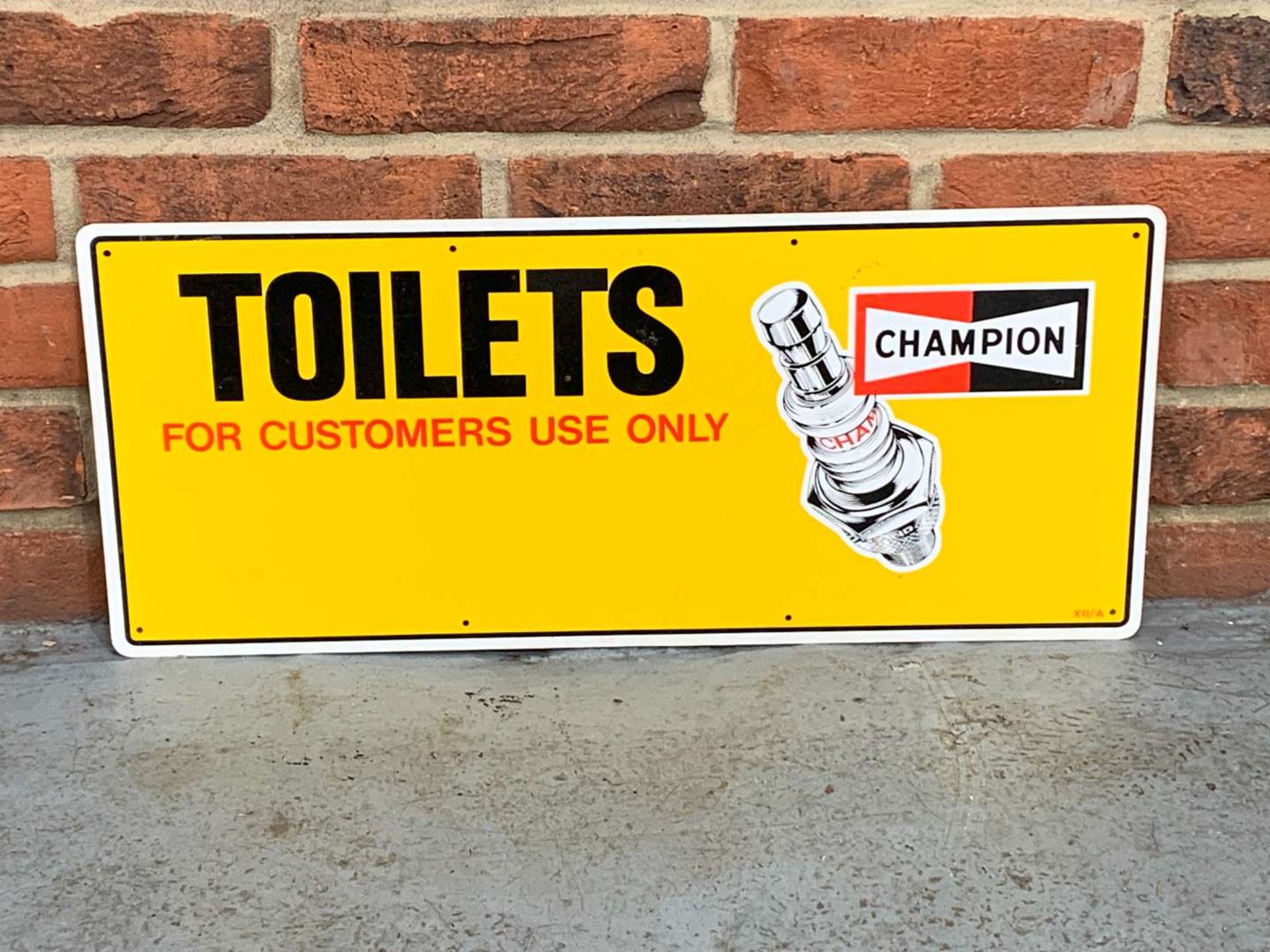 Champion Spark Plug Toilets Aluminium Sign