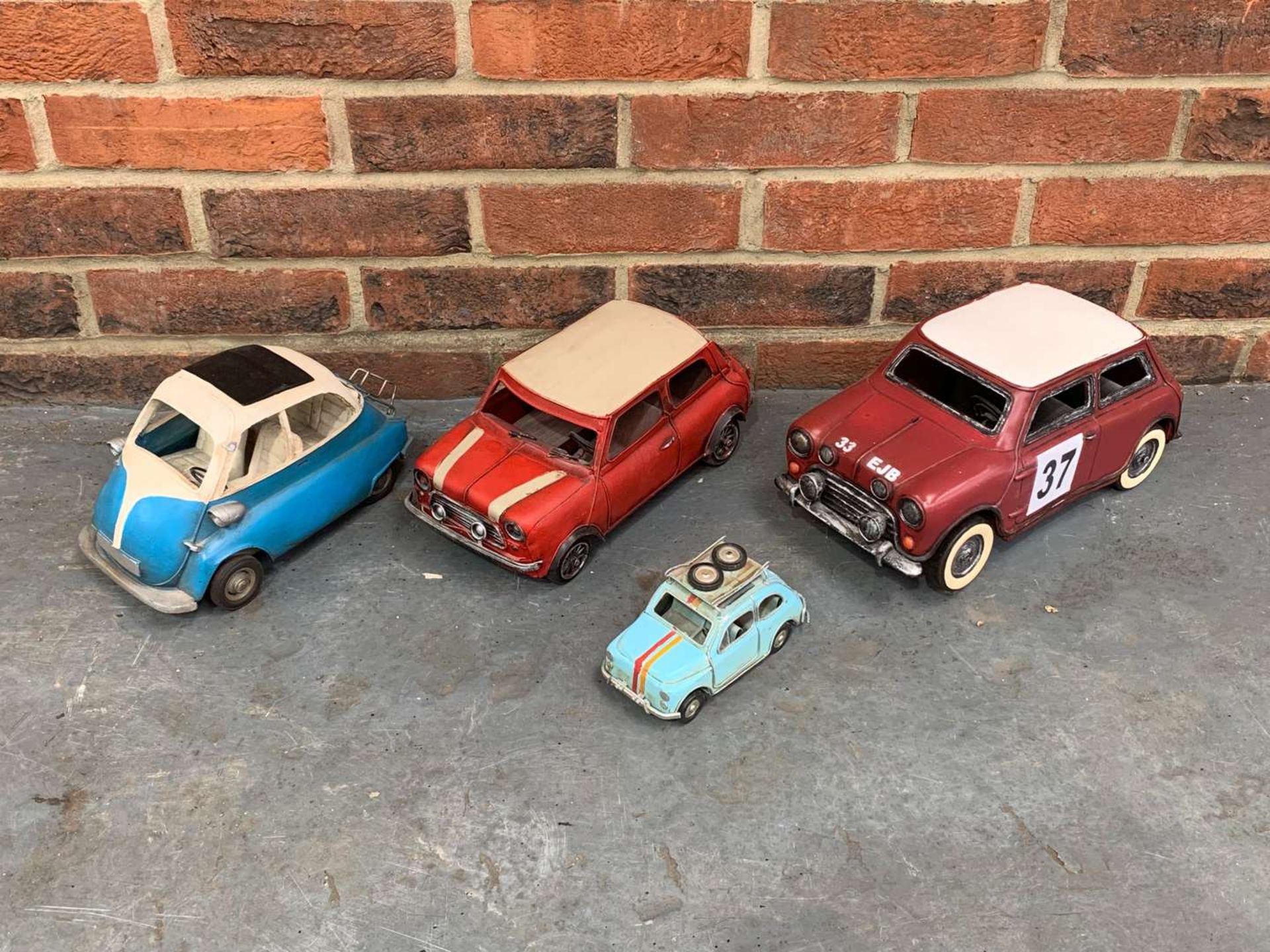 Four Modern Metal Model Cars