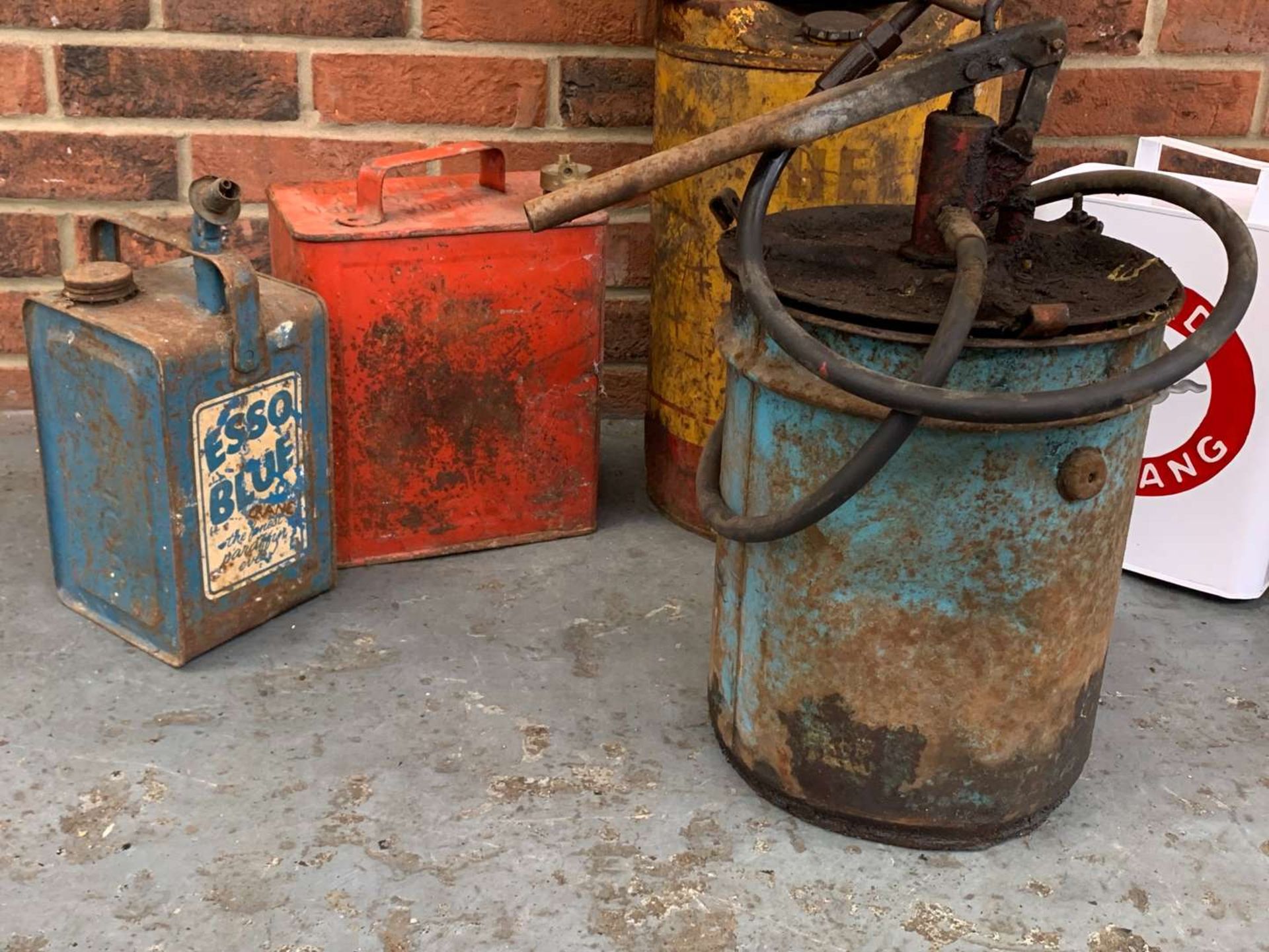 Seven Mixed Grease and Fuel Cans - Image 2 of 4