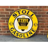 Stoll Gasoline Circular Enamel Sign