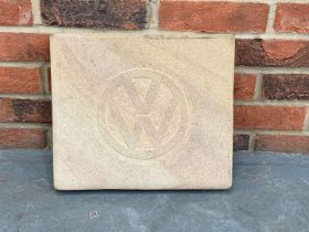 Carved Stone VW Emblem Tile